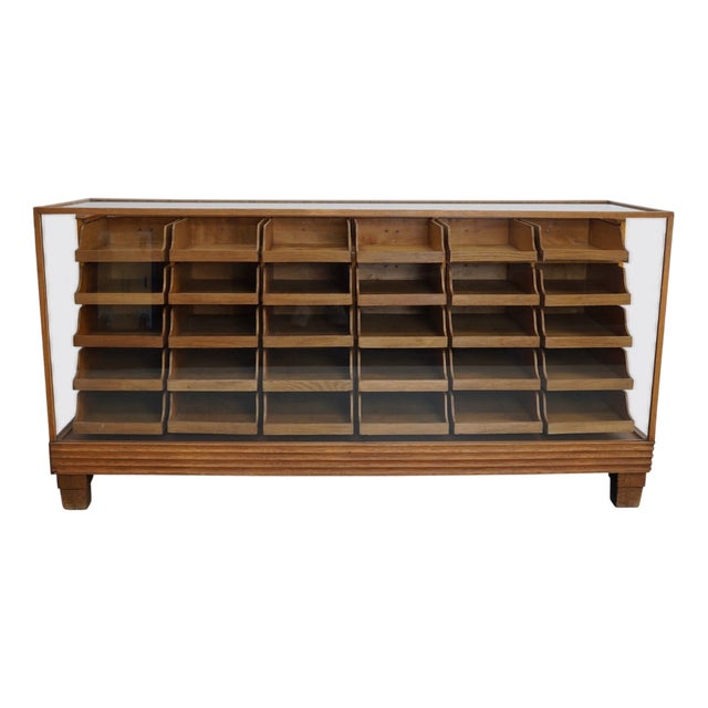 British Maple and Oak Haberdashery Cabinet or Shop Counter, 1930s For Sale