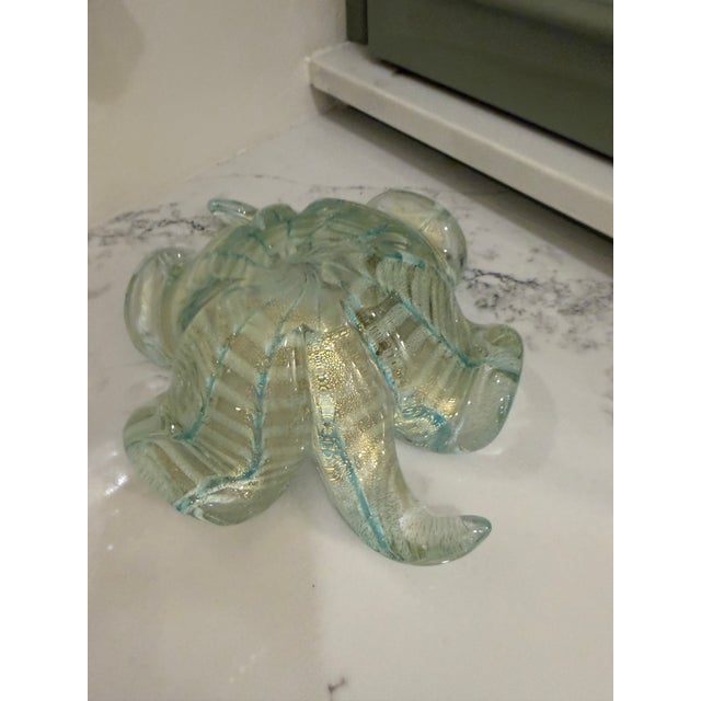 Glass Murano Art Glass Bowl With Gold Aventurine For Sale - Image 7 of 8