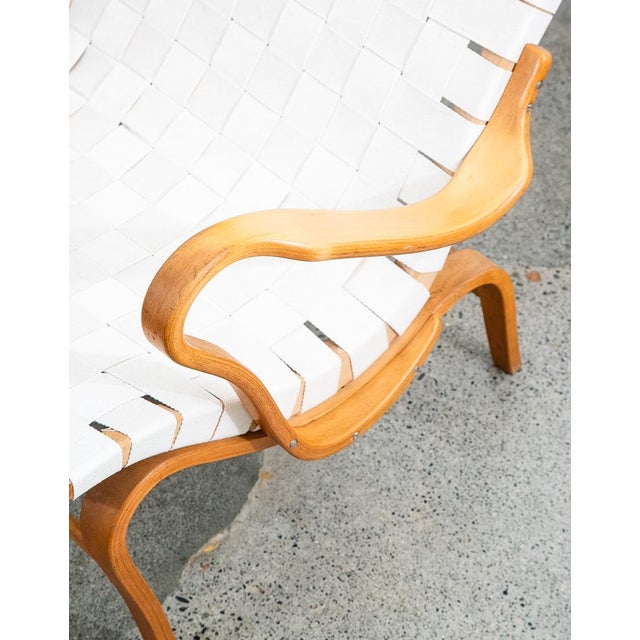 Wood 1960s Mid Century Danish Modern Lounge Chairs Dux Bruno Mathsson Pernilla Canvas White For Sale - Image 7 of 12