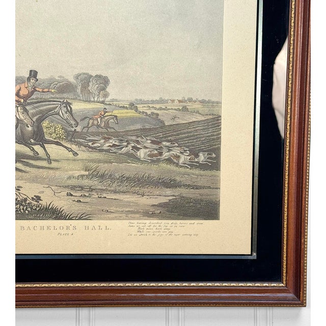 Printmaking Materials Antique English Bachelor's Hall Fox Hunt Framed Art Lithograph For Sale - Image 7 of 14