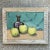 Wood Vintage Boho Original Apples Still Life Oil on Board For Sale - Image 7 of 9
