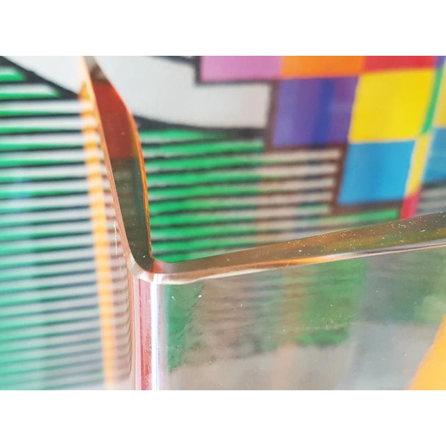 Large Orange and Clear Murano Glass Vase by Cardin for Venini, 1970s For Sale - Image 12 of 13