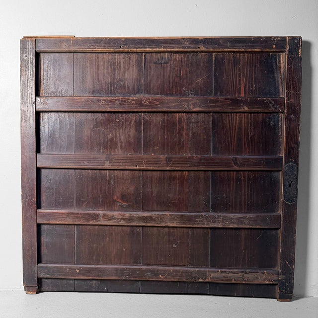 Black Antique Japanese Wooden Wall Panel, 1890s For Sale - Image 8 of 13