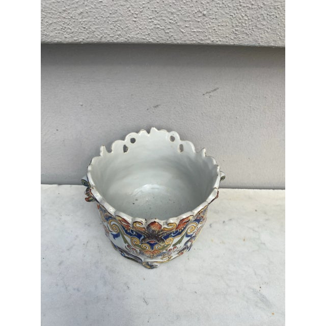 Ceramic 19th Century French Faience Cache Pot Desvres For Sale - Image 7 of 9