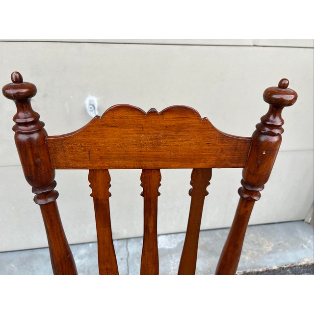 Antique New England Bannister-Back Side Chair, New England, Circa 1750's For Sale - Image 6 of 12