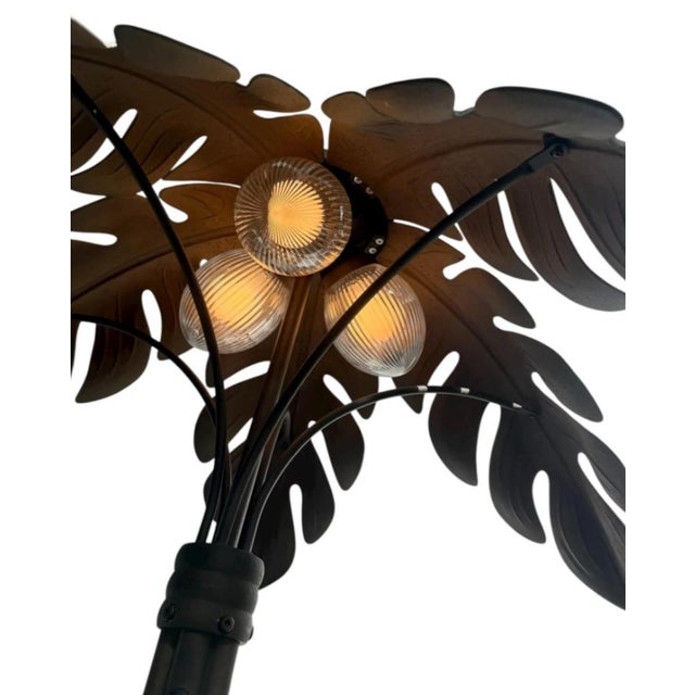 Palm Tree Floor Lamp With Crystal Coconut Lights. Well Make and Durable in Coastal Environments, Aluminum for Outdoor or Indoor Use. For Sale In West Palm - Image 6 of 9