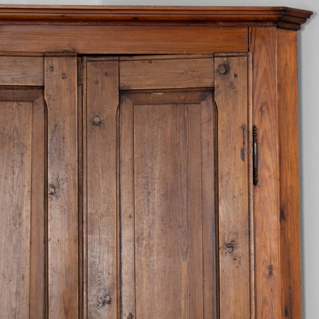 19th Century Tall Narrow French Pine Corner Cabinet For Sale - Image 4 of 9