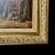 A European oil on canvas painting of a village scene. The medium is oil on canvas and the painting is matted and set in a...