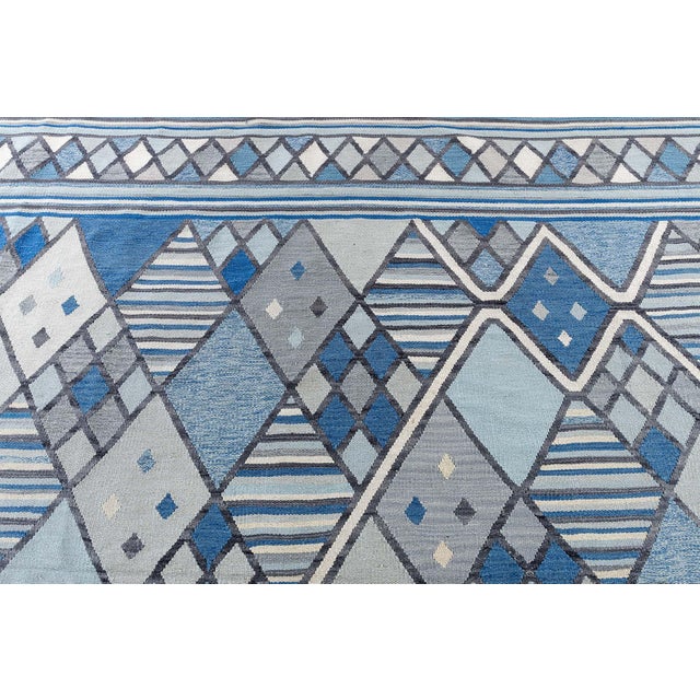Textile Modern Swedish-Inspired Geometric Flat Weave Rug by Doris Leslie Blau For Sale - Image 7 of 10