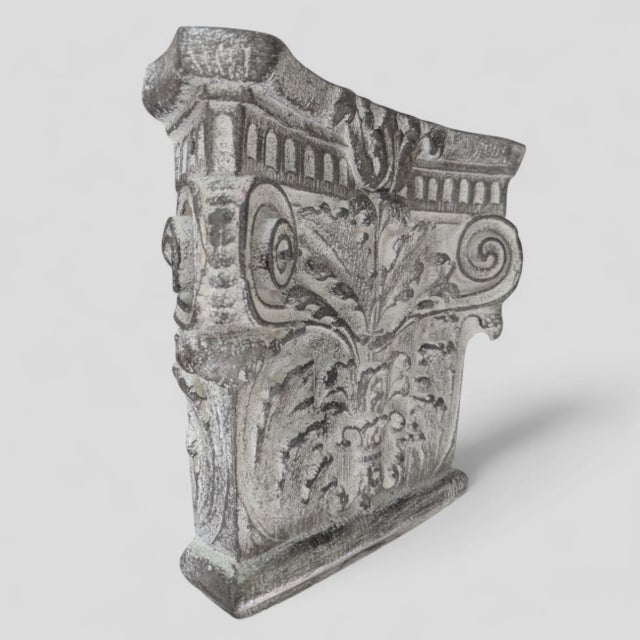 Late 20th Century Vintage Neoclassical Corinthian Capital Column Decorative Wall Brackets- A Pair For Sale - Image 5 of 12