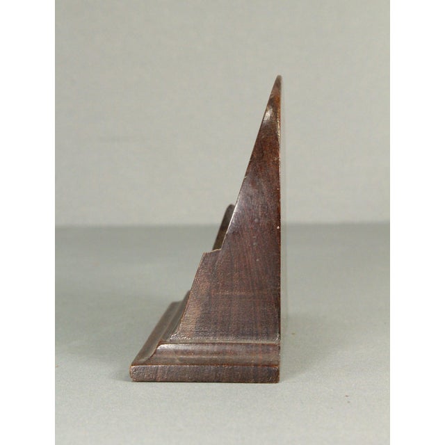 Flame Mahogany Desk Clock Pocket Watch Base or Miniature Stand 2.75" Diameter For Sale - Image 9 of 17