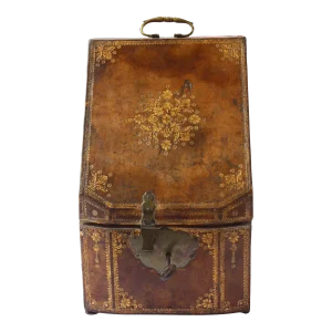 18th Century Italian Gold Embossed Leather Knife Box