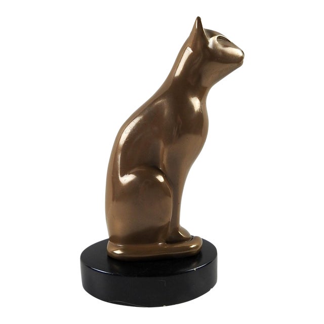 Dewitt Art Deco Style Bronze Cat Chairish