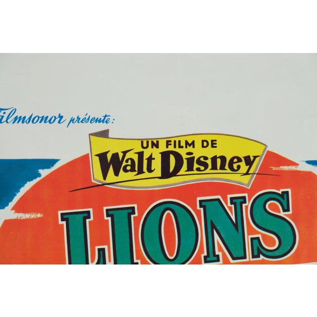 Paper Disney Lions d'Afrique Film Poster For Sale - Image 7 of 9