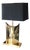 Vintage 1970s Mid-Century Italian Brass Sculptural Table Lamp - Coconut Company Nyc For Sale