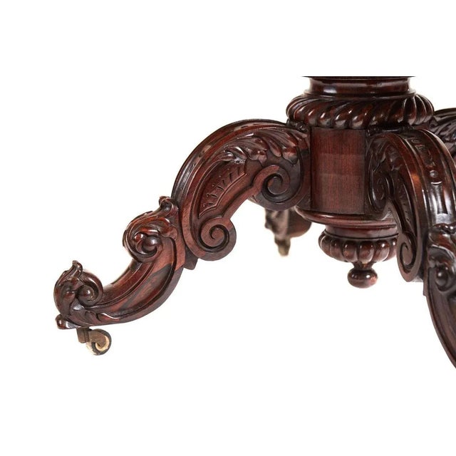 Wood Antique Victorian Carved Rosewood Sofa Table For Sale - Image 7 of 11