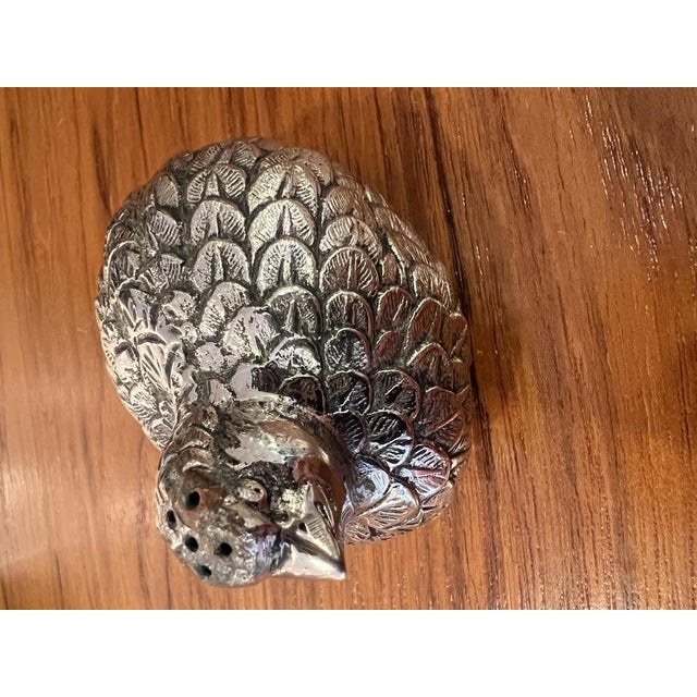Metal Vintage Coarse Salt and Pepper Shakers in the Shape of Quails by Gucci for Gucci, 1960s, Set of 3 For Sale - Image 7 of 11