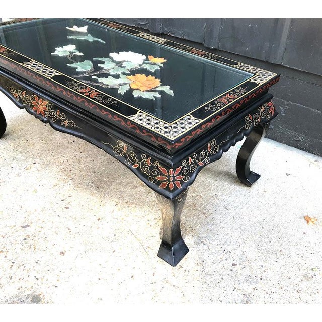 Asian Black Lacquered HandPainted Chinese Folding Coffee Table Chairish