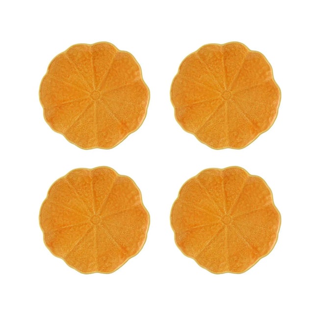 Bordallo Pinheiro Bordallo Pinheiro Pumpkin Dinner Plates, Set of 4 For Sale - Image 4 of 4