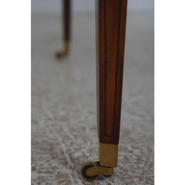 Maitland Smith Mahogany Inlaid 1 Drawer Pembroke Table For Sale - Image 12 of 18
