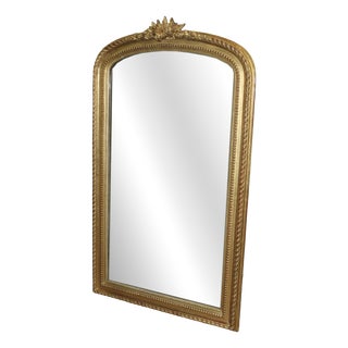 Louis XVI Style Mirror in Gilded Stucco, 19th Century For Sale