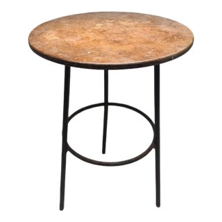 Postmodern Brutalist Iron and Wooden Plant Stand, Poland, 1970s For Sale