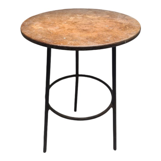 Postmodern Brutalist Iron and Wooden Plant Stand, Poland, 1970s For Sale