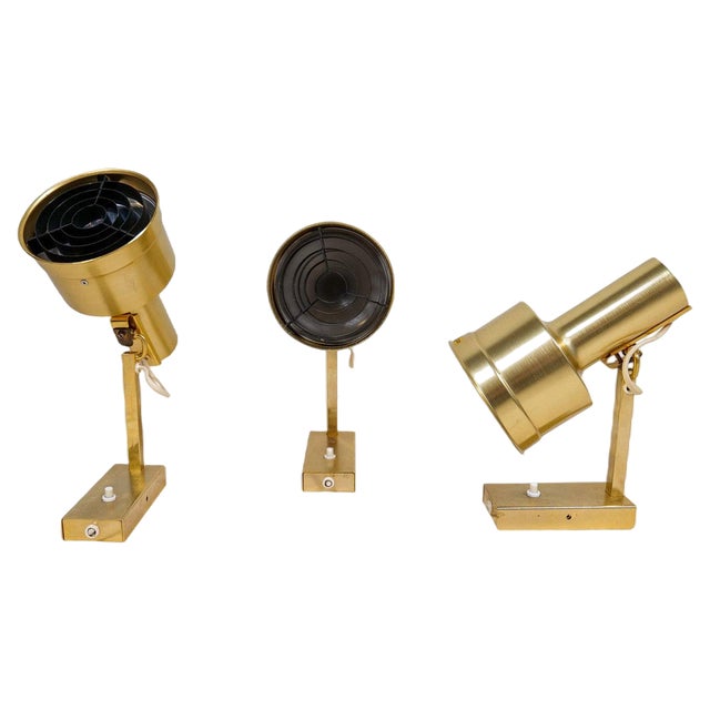 Candela Wall Lights in Brass by Per Sundstedt, Sweden, 1972, Set of 3 For Sale
