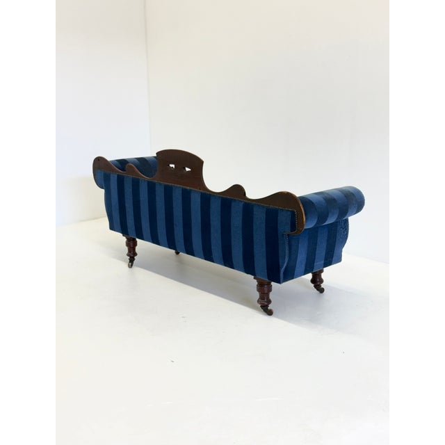 Blue Antique Victorian Chaise Longue For Sale - Image 8 of 17