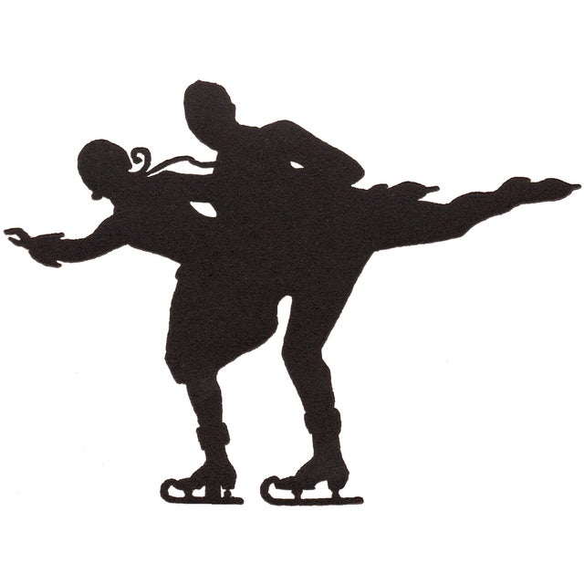 Skaters Silhouette Linen Pillow For Sale - Image 4 of 4
