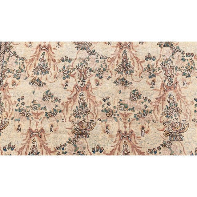 1920s Persian Kirman Beige, Brown, Green Hand Knotted Wool Carpet For Sale In New York - Image 6 of 10