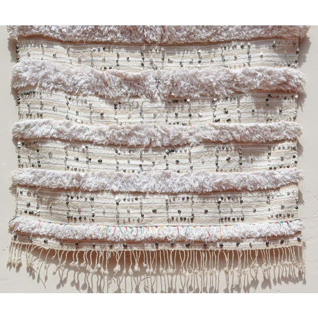 Vintage Moroccan Berber Shawl, Handwoven Wool, 1950s Bohemian Style For Sale - Image 11 of 18