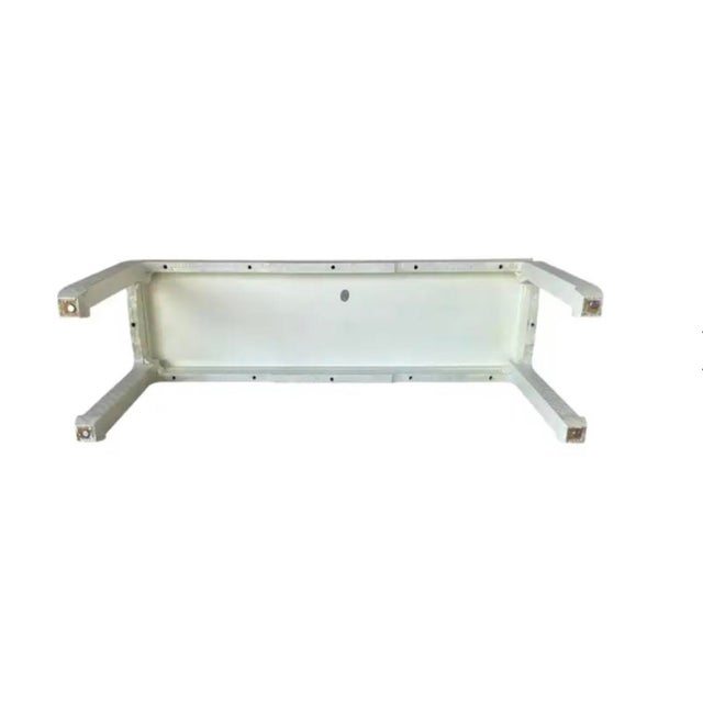 Off-white Baker Furniture Company Chinese Style Raffia Veneered Console Sofa Table For Sale - Image 8 of 10