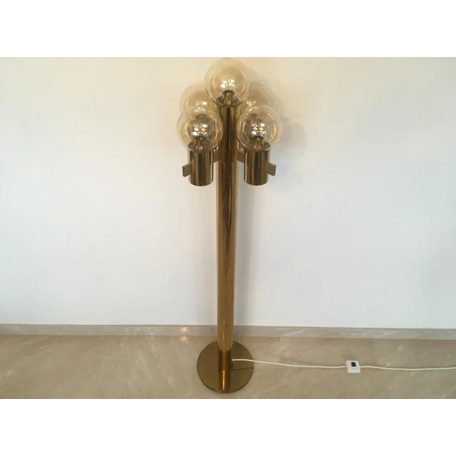 Mid-Century Italian Brass and Murano Glass Floor Lamp by Gaetano Sciolari, 1970s For Sale - Image 7 of 7