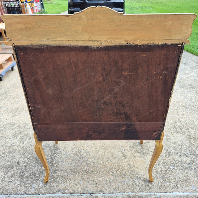 19th Century Antique Yellow Painted Victorian Ladies Slant Front Oak Secretary Desk For Sale - Image 12 of 14