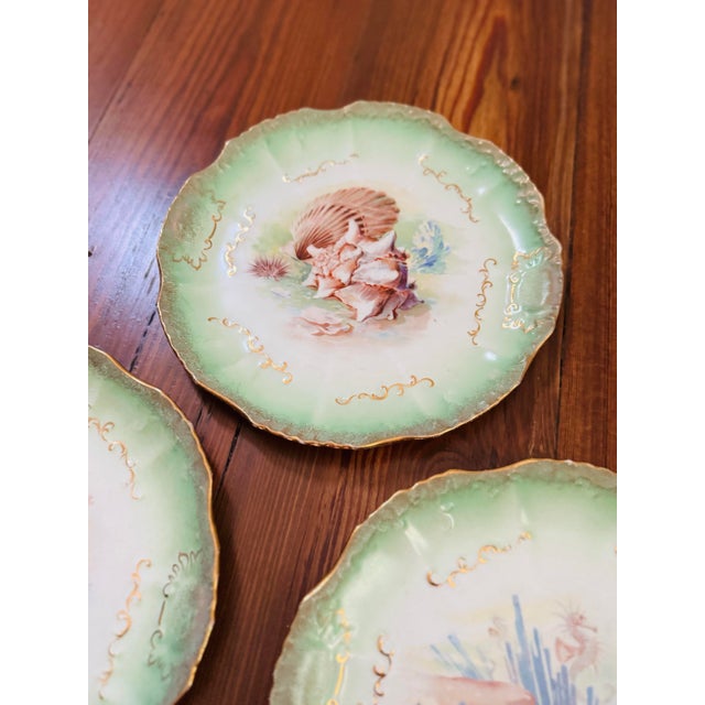 Early 21st Century Set of Three! Limoge Style Antique Plates Made in the Usa by East Liverpool Potteries. For Sale - Image 5 of 6