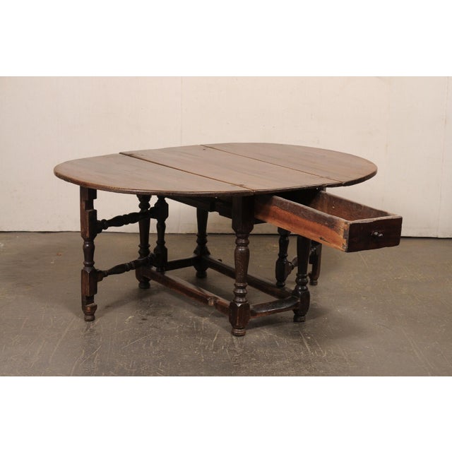 18th Century Swedish Fir Wood Drop Leaf Table For Sale - Image 4 of 12