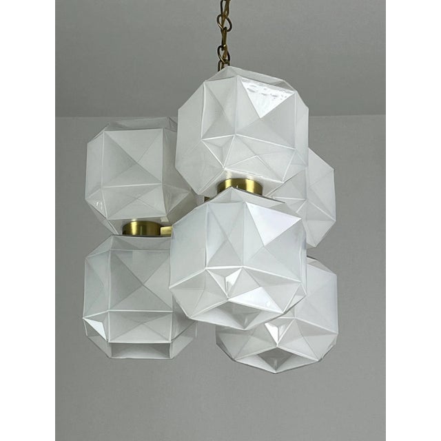 1960s Mid-Century Murano Glass and Gold Metal Chandelier, 1960s For Sale - Image 5 of 13