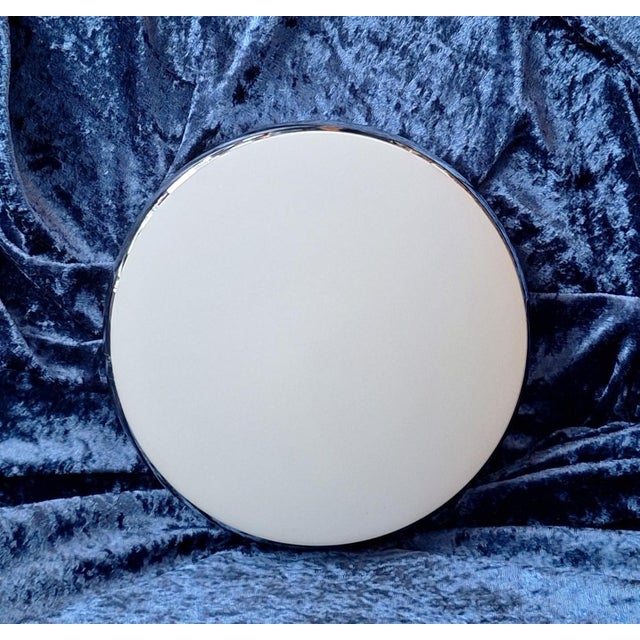 Vintage Wall or Ceiling Lamp with Chrome-Plated Metal Cover and Opaque White Glass Shade from Bankamp, 1970s For Sale - Image 6 of 8