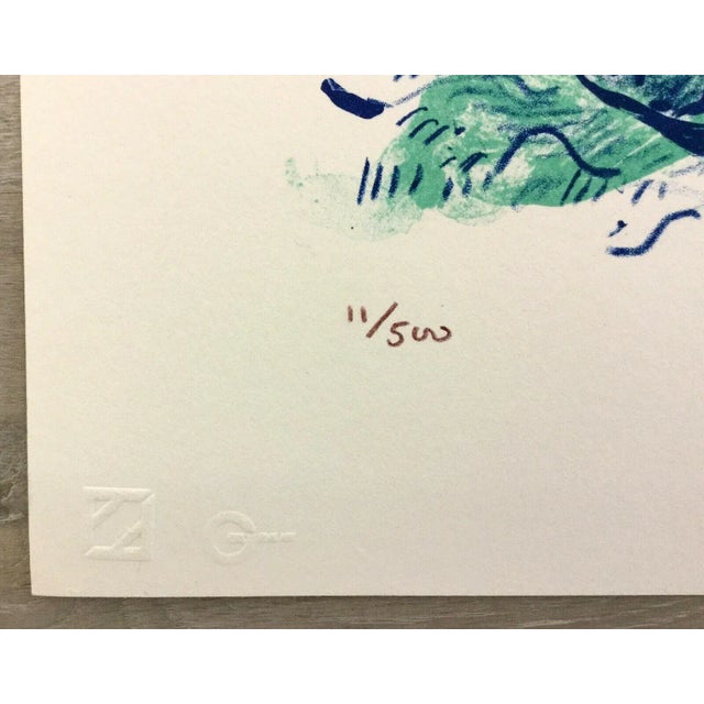 Modern Mid Century Modern Unframed Mermaid Queen Judith Bledsoe Hand Signed Lithograph For Sale - Image 3 of 5