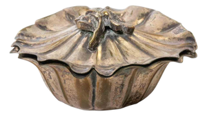 Silver-Plated Covered Bonbon Dish in Floral Form, 1950s