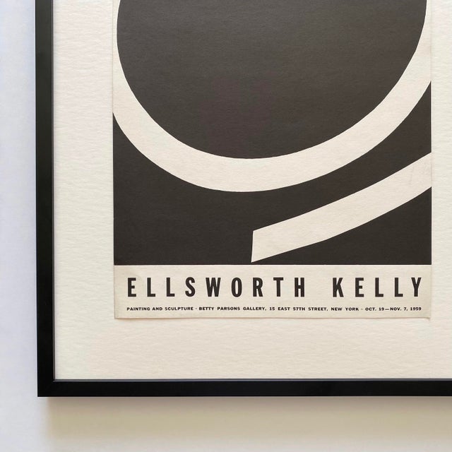 Ellsworth Kelly Vintage 1959 Mid Century Modernist Lithograph Print " Running White " Framed Minimalist Exhibition Poster For Sale - Image 18 of 18