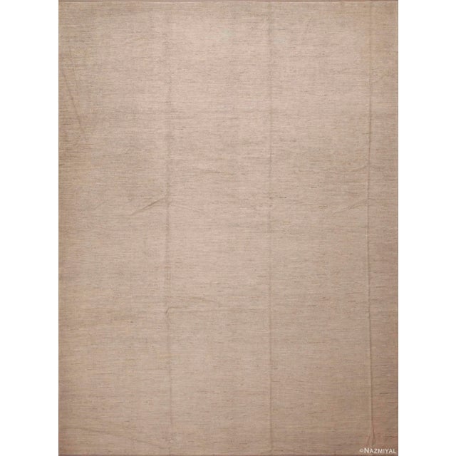 Abstract Solid Minimalist Cream Color Modern Room Size Area Rug For Sale