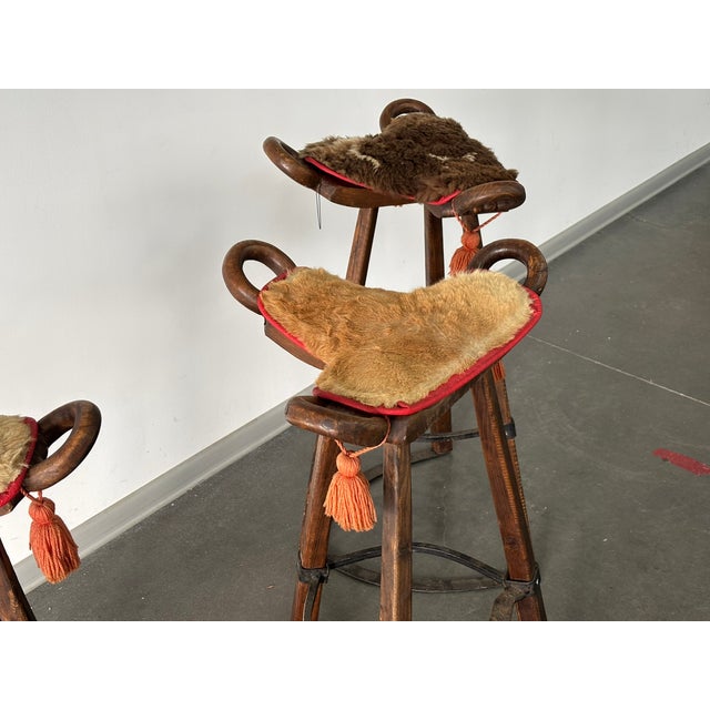 Vintage Brutalist Marbella Stools attributed to Sergio Rodrigues, 1970s, Set of 3 For Sale - Image 4 of 13