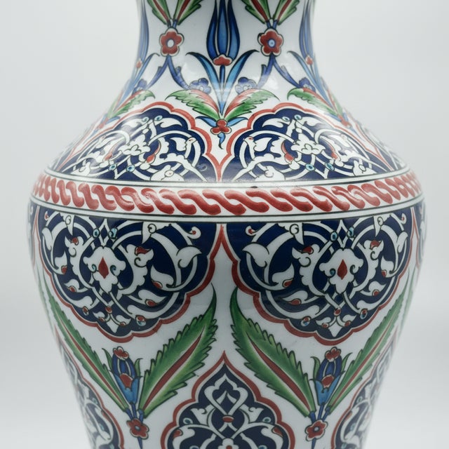 Handmade Ceramic Monumental Floor Vase (50cm) – Elaborate Ottoman Medallion Pattern – Grand Statement Decor For Sale - Image 4 of 8