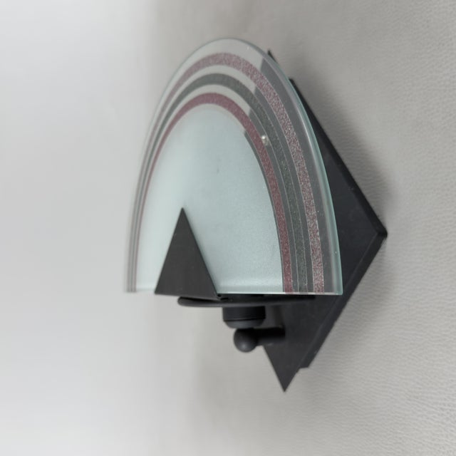 Modern Crescent Moon Wall Lamp in Satin Murano Glass and Metal, 1970s For Sale - Image 3 of 14