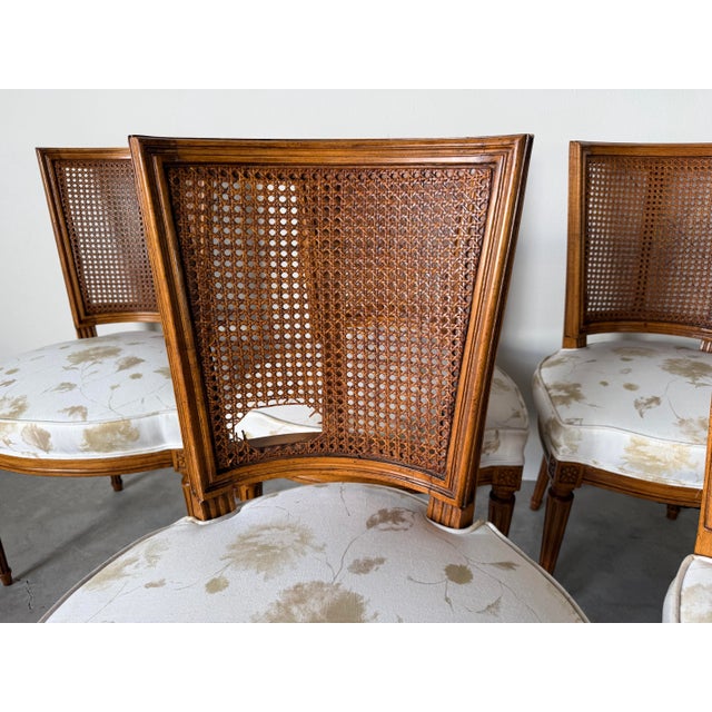 Vintage French Louis XVI Style Cane Back Dining Chairs – Set of 4 For Sale - Image 10 of 12