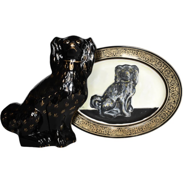 Othello the Jackfield Staffordshire Spaniel and His Portrait by Susannah Carson For Sale - Image 11 of 11