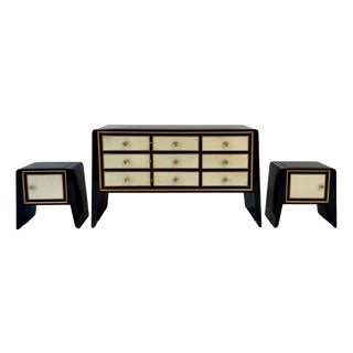 Italian Art Deco Dressor Set and Nightstands by Paolo Buffa, 1940s, Set of 3 For Sale