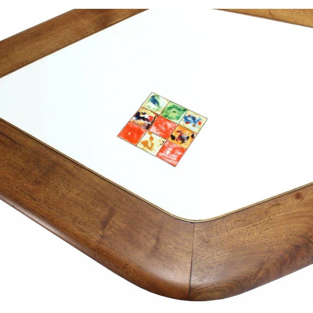 Early 20th Century Mid-Century Modern Diamond Shaped Solid Thick Walnut Top Coffee Table For Sale - Image 5 of 7